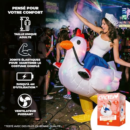 Déguisement Poule Gonflable de Qualité Premium en Polyester
