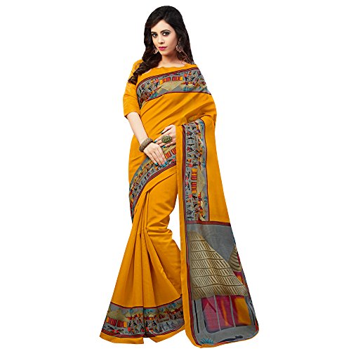 Applecreation Cotton Silk Saree (Sarees For Women's - 6Wom8601_Yellow)