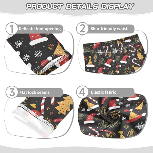 senya Girls Printed Leggings Yoga Pants Christmas Hat Snow Pattern for Kids in 4t to 10 Years, 4T3