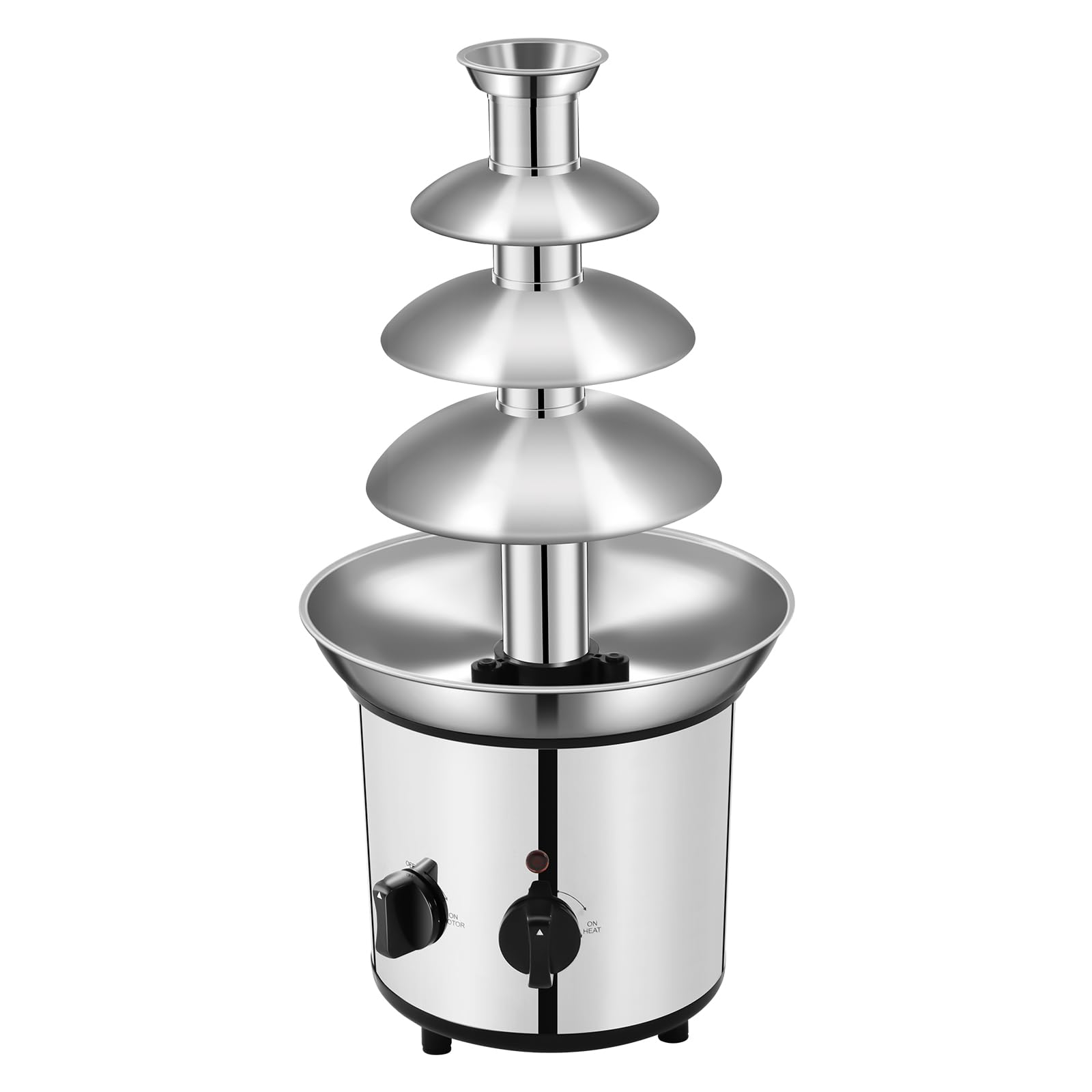 Chocolate Fountain, 1.8L/60.86oz Stainless Steel Chocolate Waterfall Machine, 4 Tier Chocolate Fountain Machine for Ranch/Cheese/Barbecue Sauce, Liqueur, Hotels, Cafes, Family Gatherings
