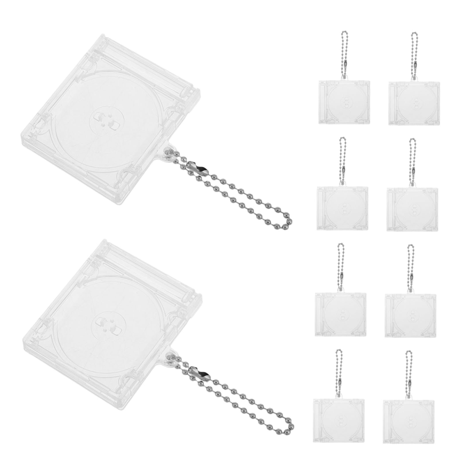 Mini CD Keychain Sleek ABS Case Compact Music Keychain for Jewelry Packaging Backpack Pendants 10Pcs