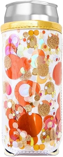 Miniatura 9 de Packed Party Spirit Squad - Enfriador de latas delgadas de confeti, soporte de metal aislado para portón trasero, piscina o playa (Purple Crush)