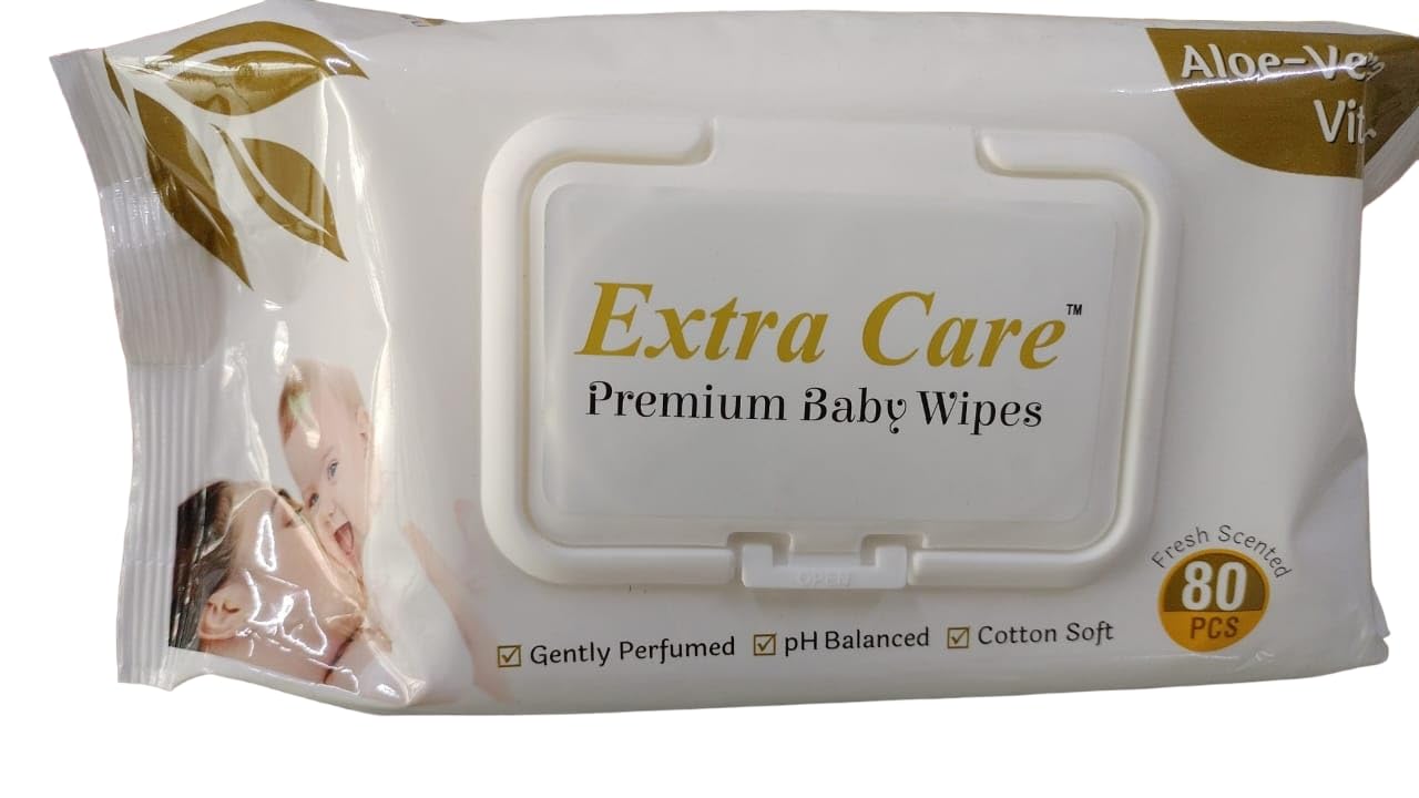 Extra Care Premium Caring Gentle Baby Wet Wipes with Aloevera Jojoba and Vitamin E 72wipes pack of 3-image-48