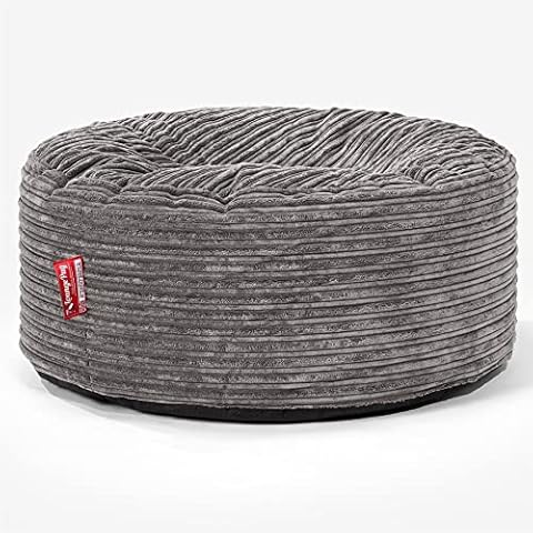 Lounge Pug Graphite Grey Pouffe Footstool Cover