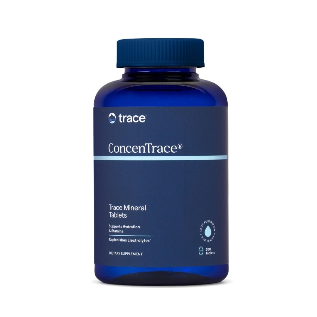 Trace Minerals ConcenTrace Trace Mineral Tablets - Supplement for Bone & Joint Support - Aids Hydration & Electrolyte Restoration - 300 Tablets (100 Servings)