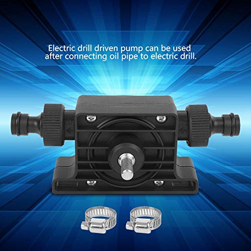 Miniaturölpumpe Ölpumpe Tragbare Selbstansaugende elektrische Bohrmaschine Pumpe Kompaktwasser Kraft Wasserpumpen Haushalts mit 2-teiligem Anschluss (Schwarze Ölpumpe)