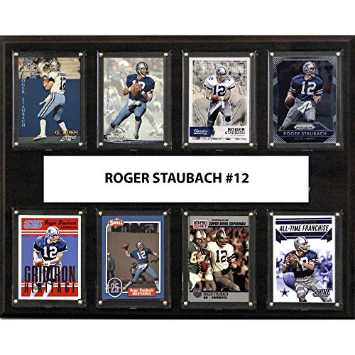 NFL New York Giants Men's Roger Staubach 8-Card Plaque, Brown