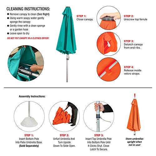 Strombergbrand The Vented Bistro, Large Outdoor Patio Umbrella with Tilt Adjustments, Café Style Market Umbrella, Patented Construction, Commercial Quality Heavy Duty Table Top Umbrella, White - Image 5