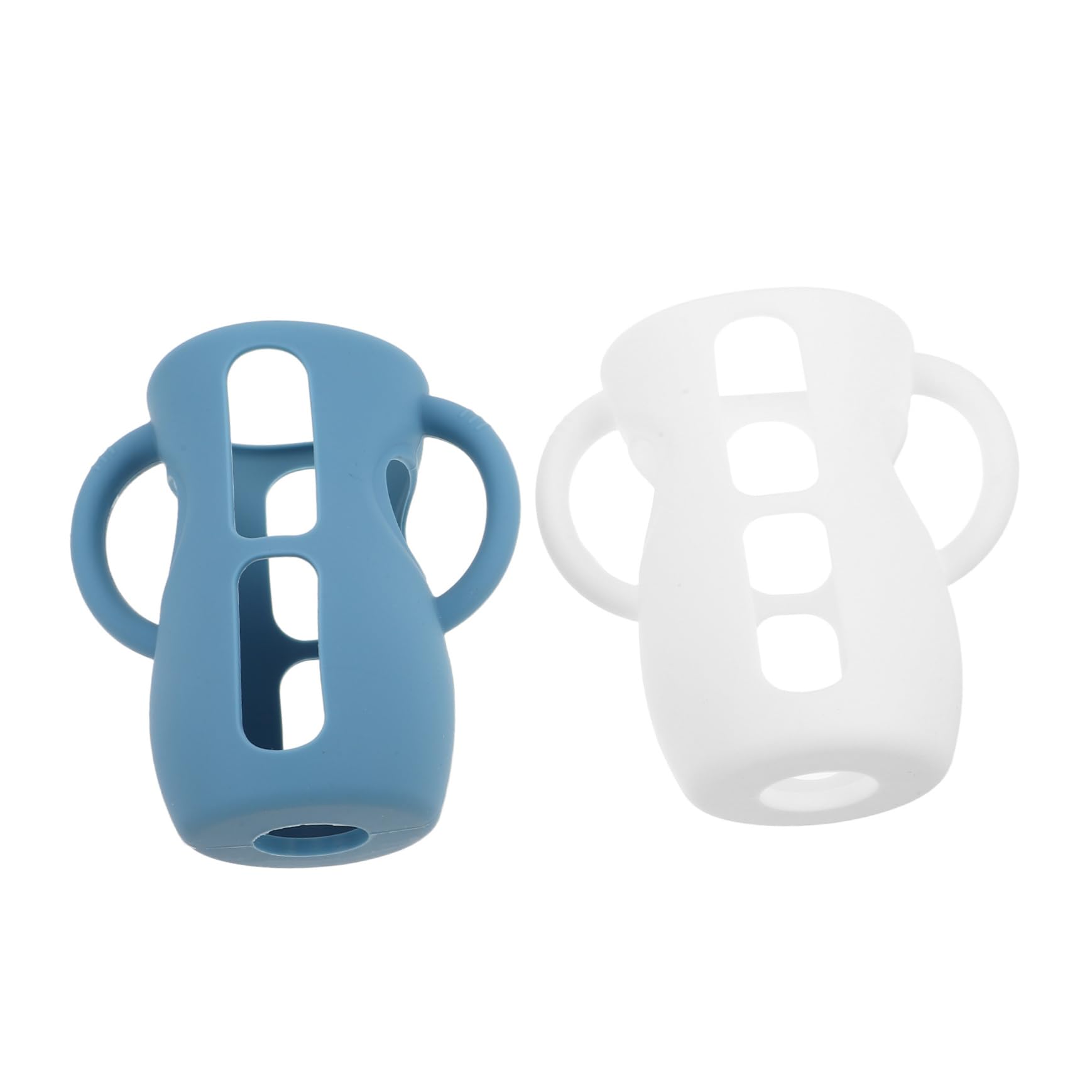 Fundas de Silicona para Biberones con Asas 2 Piezas para Bebés, Ajustables, Antideslizantes, Material Seguro de Silicona, Compatibles con Biberones de Marca Reconocida, Uso Diario