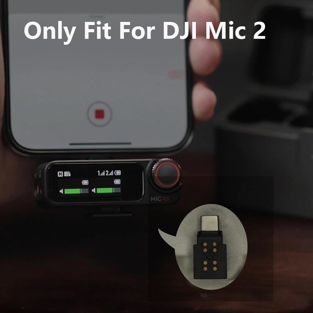 Tipo C para DJI Mic 2 adaptador de telemóvel, USB-C Smartphone/PC