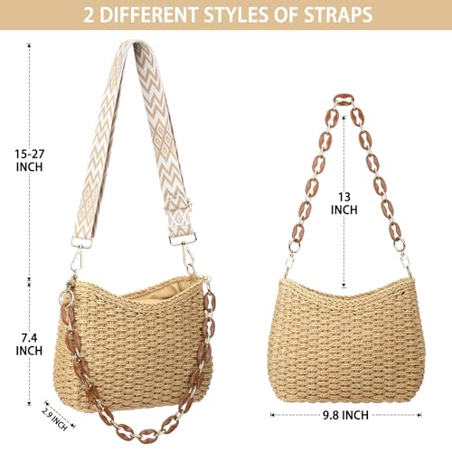 Straw Handbags Purses Crossbody Pocketbook