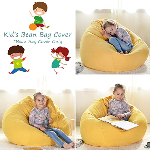 Yuppielife Stuffed Animals Bean Bag Chair Cover Candy-Colored Bean Bag/Large Stuff 'N Sit Organization/Toy Storage Bag/Kids Toys Organizer（27'',Ginger） #TOP2