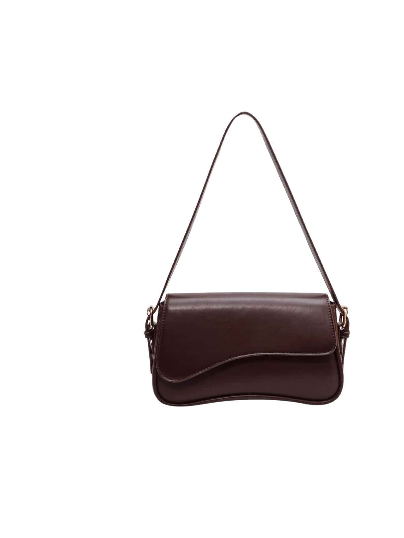 Verdusa Women's Leather Shoulder Bag Clutch Purses Trendy Crossbody Handbags Y2K Saddle Flap Underarm Purse