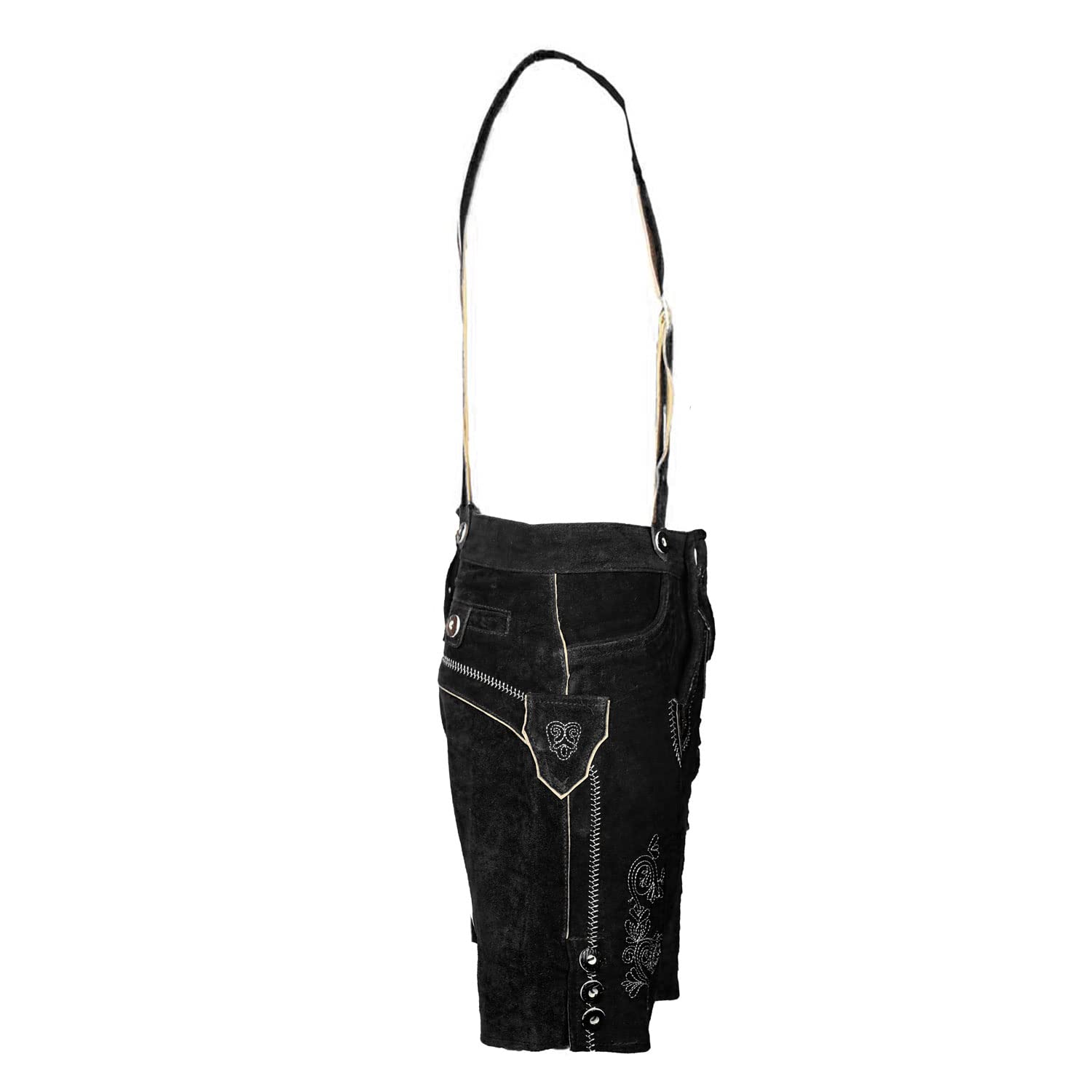 Leo - Pantaloni in Pelle per Bambini, con Camicia, Colore Nero Colore: Rosso 8 Anni
