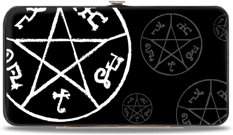Buckle-Down womens Buckle-down Hinge - Supernatural Devil's Trap Symbol Scattered Black/Gray/White Wallet, Multicolor, 7 x 4 US