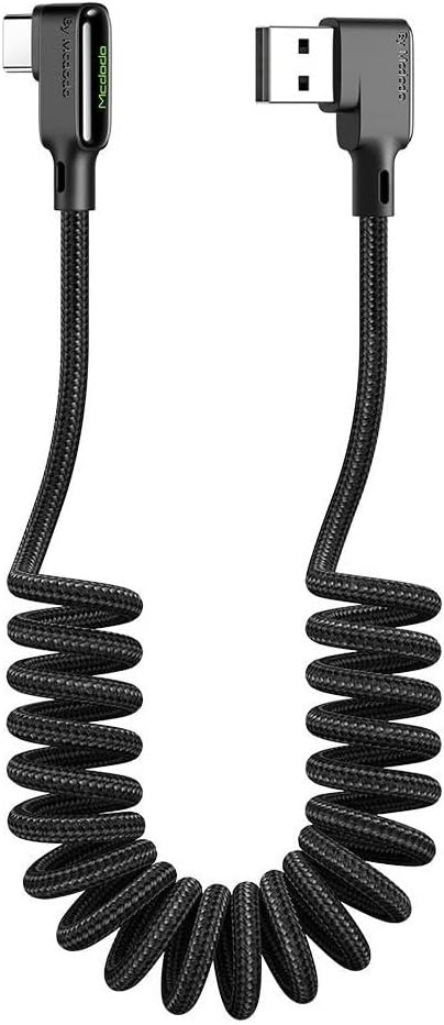 coiled usb c cable 90 degree