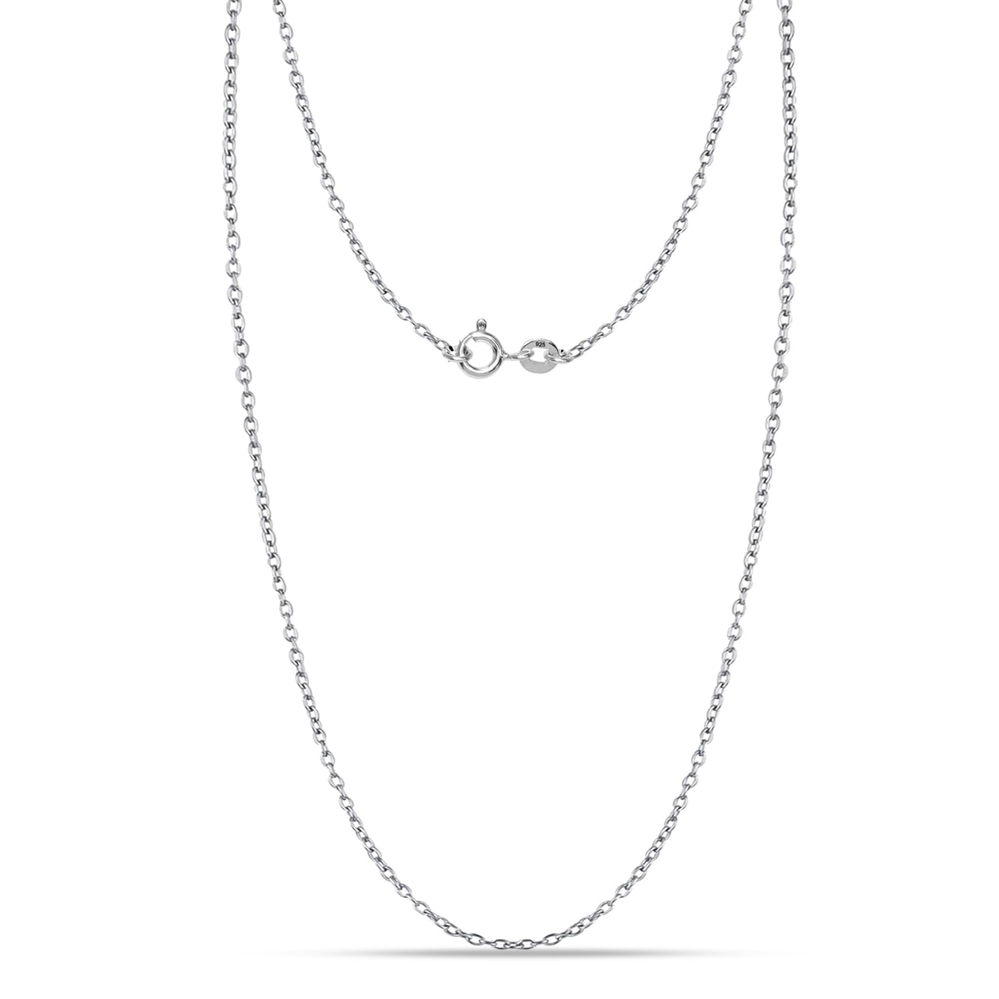 truesilver acpl Italian Cable Chain 925 Sterling Silver Chain Necklace for Women 1.2mm Cable Chain Necklace 22 Inches-picture-43