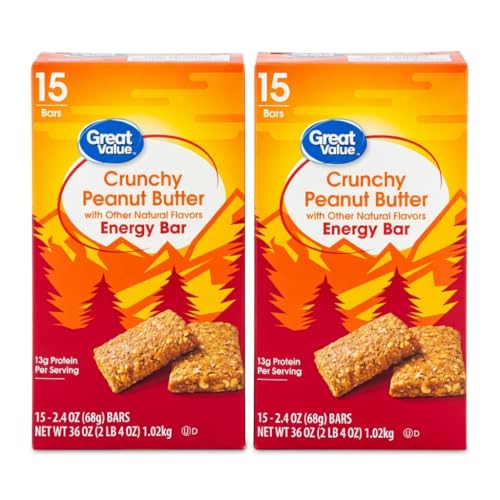 Great Value Crunchy Peanut Butter Energy Bars, 13g Protein miniatura 1