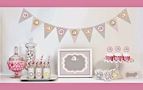 2 SETS of 95 Pink Elephant Decorations Starter Kit