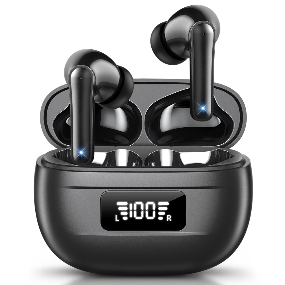 Écouteurs Bluetooth 5.3 JBMI - 60h Autonomie, Anti-bruit ENC, IPX7 - Pour IPhone Android