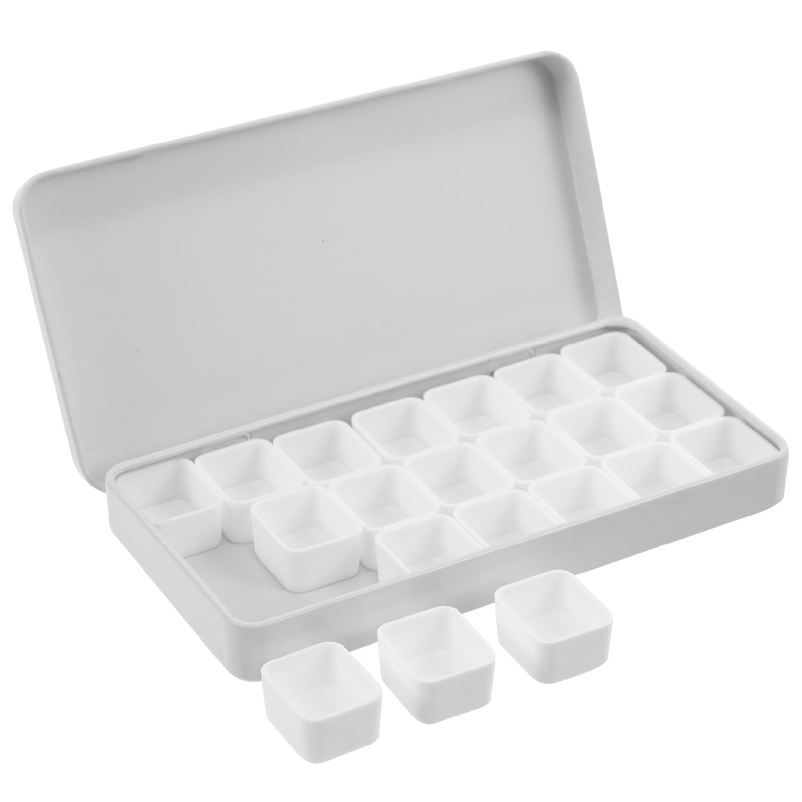 Lurrose 3ensembles Boîte Métallique Vide Pour Pigments De Peinture Aquarelle Palette De Couleurs Pratique Pour Artistes Et Étudiants Moyenne Compartiments