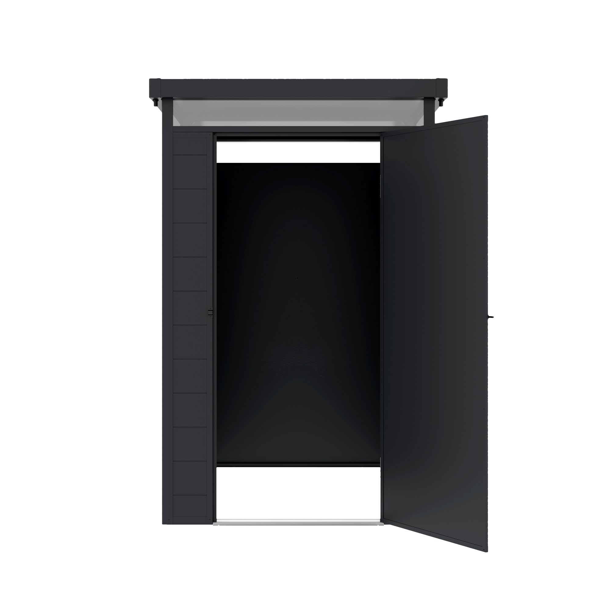 Wasabi – Gartenhaus aus Kunstharz Terra – Dachfenster 360º – Verstärkte Struktur aus Aluminium und PVC – UV-Schutz – Wasserdicht – Anthrazitgrau - Außenschuppen 2,47m² – 131x190x196cm