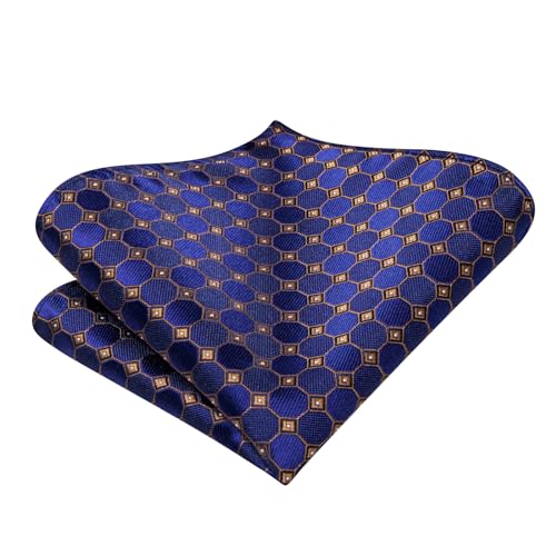 Image of Dubulle Self Tie Bow Ties and Lapel Pin for Men Paisley Solid Mens Bowtie and Handkerchief Cufflinks Set Wedding