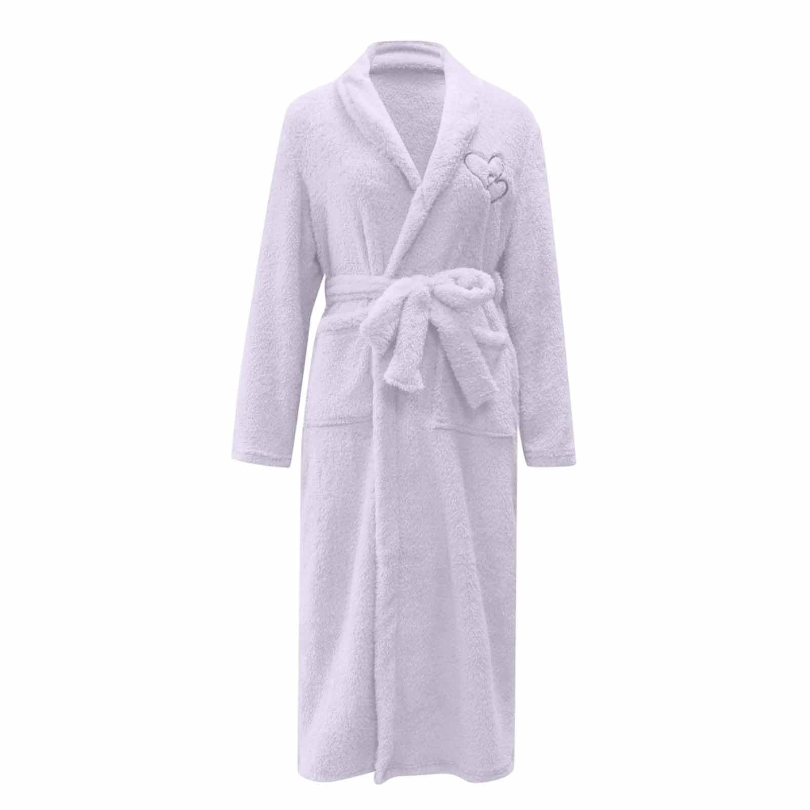 Robe De Chambre Femme Polaire Peignoir Bain Chaud Hiver Doux Sortie Chic Chaude Peignoirs
