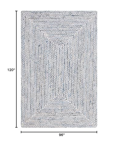 Tapete artesanal SAFAVIEH 8x10 trenzado azul e ivoire miniatura 2