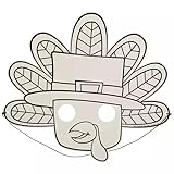 Fall Crafts Turkey Masks Color-Your-Own Craft Kit - Makes 24