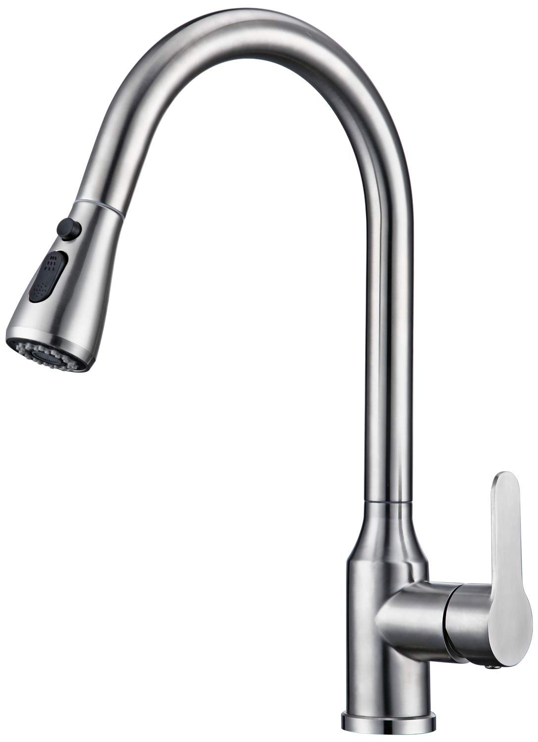 SADALAK Kitchen Faucet with Pull Down Sprayer Single Handle Touch On Pull Out Commercial Modern Kitchen Sink Faucet for Home Laundry Bar Farmhouse Stainless Steel Brushed Nickel