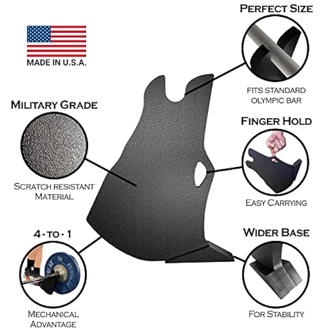 World's Smallest Deadlift Jack - Ultra-Strong 1100 lb Capacity - Lightweight & Portable - No Hands Needed! - Perfect for Deadlifts, Powerlifting, Hip Thrusts - USA Made - Patented Hands-free Design