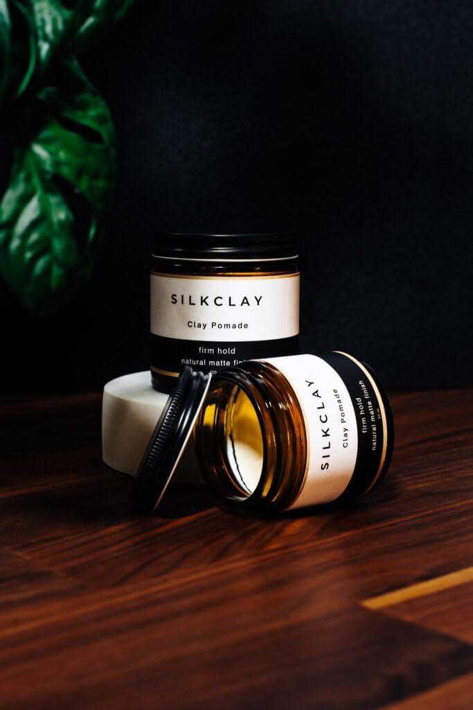 SILKCLAY Clay pomada 120 ml, matowa pomada do stylizacji włosów, mocne trzymanie, naturalne matowe wykończenie
