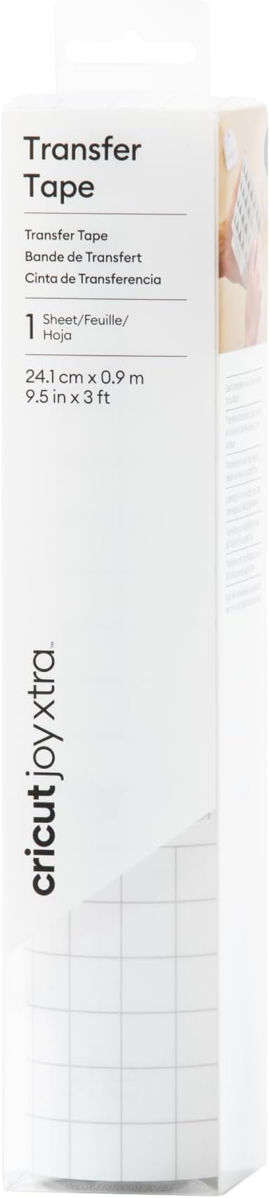 Joy Xtra Vinyl Transfer Tape (9.5 in x 3 ft), Clear Vinyl Transfer Paper for Labels, DIY Crafts, & More, Works with Most Vinyl Types, For Cricut Joy Machine