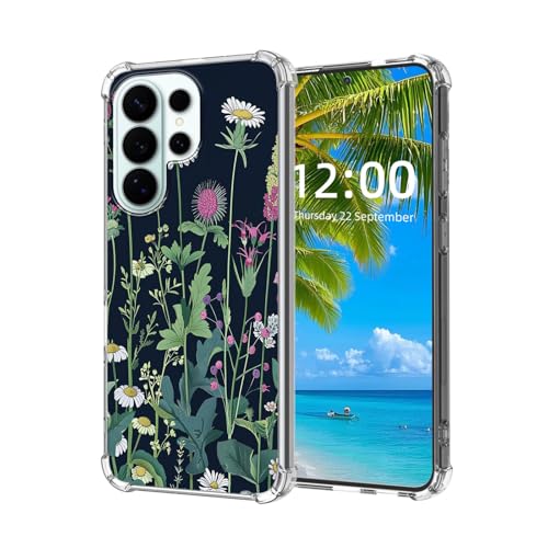 ETLKJVBL for Samsung Galaxy S26 Ultra Case, Botanical Fleur High-Definition Painted Back Cover with Soft Transparent TPU Bumper, Shockproof Protective Case