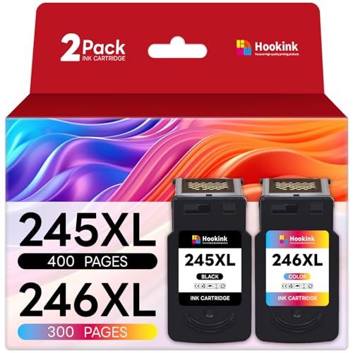Image of 245XL 246XL Combo Pack Replacement for Canon 245 and 246 Ink (Black, Tri-Color) Use with Pixma MG2522 TS3122 TS3322 MX490 TR4520 TR4527 MG2520 MX492 TS202 TS302 Printer
