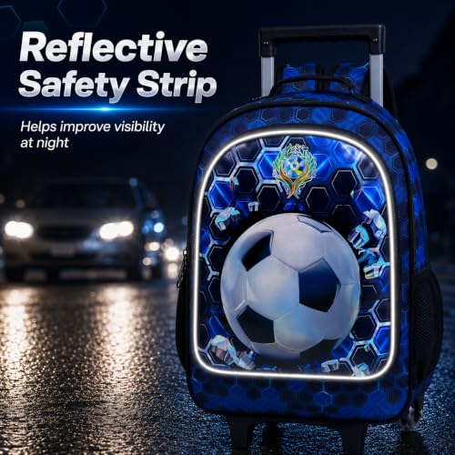 Image of CCJPX Rolling Backpack for Boys, Kids Roller School Bag with Wheels Toddler Wheeled Bookbag Elementary