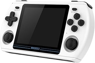 Powkiddy RK2023 16G+128G Handheld Game Console With 20000 Games, 3.5 Inch IPS HD Screen, Portable Nostalgic Arcade Game Console, Gifts for Adults and Children (White)