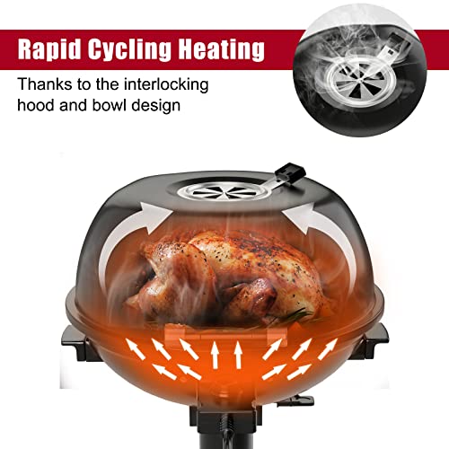 Giantex Electric Bbq Grill 1600W, Removable Non-Stick Grill Rack, Warming Rack, Oil Drip Tray, Adjustable Temperature, Portable Outdoor Electric Grill For Camping Picnic Tailgating, Black #TOP2