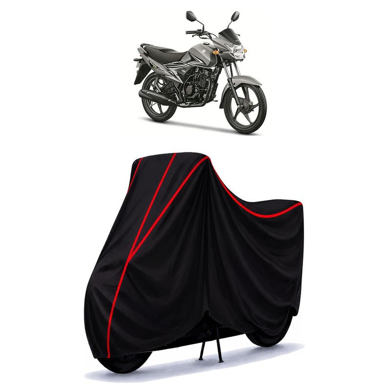 Image of Suzuki Hayate EP BS-IV Water Resistant Bike Cover for All Motorcycles & Rain | Heavy Duty Taffeta Fabric | UV Protection, Dustproof, Scratchproof | All Weather Two Wheeler Cover with Elastic Bottom