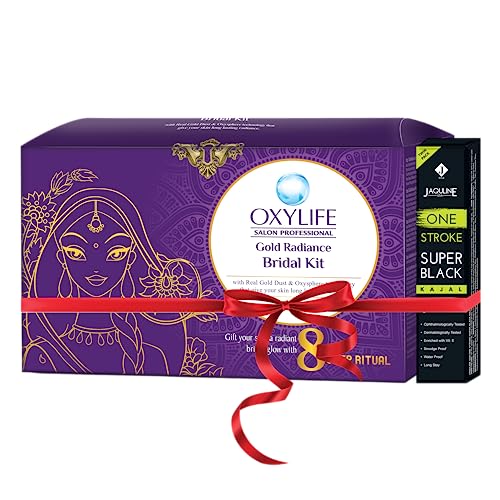 Image of Oxylife Salon Professional Gold Radiance Bridal Kit 336g With Free Lipstick, 3.5ml