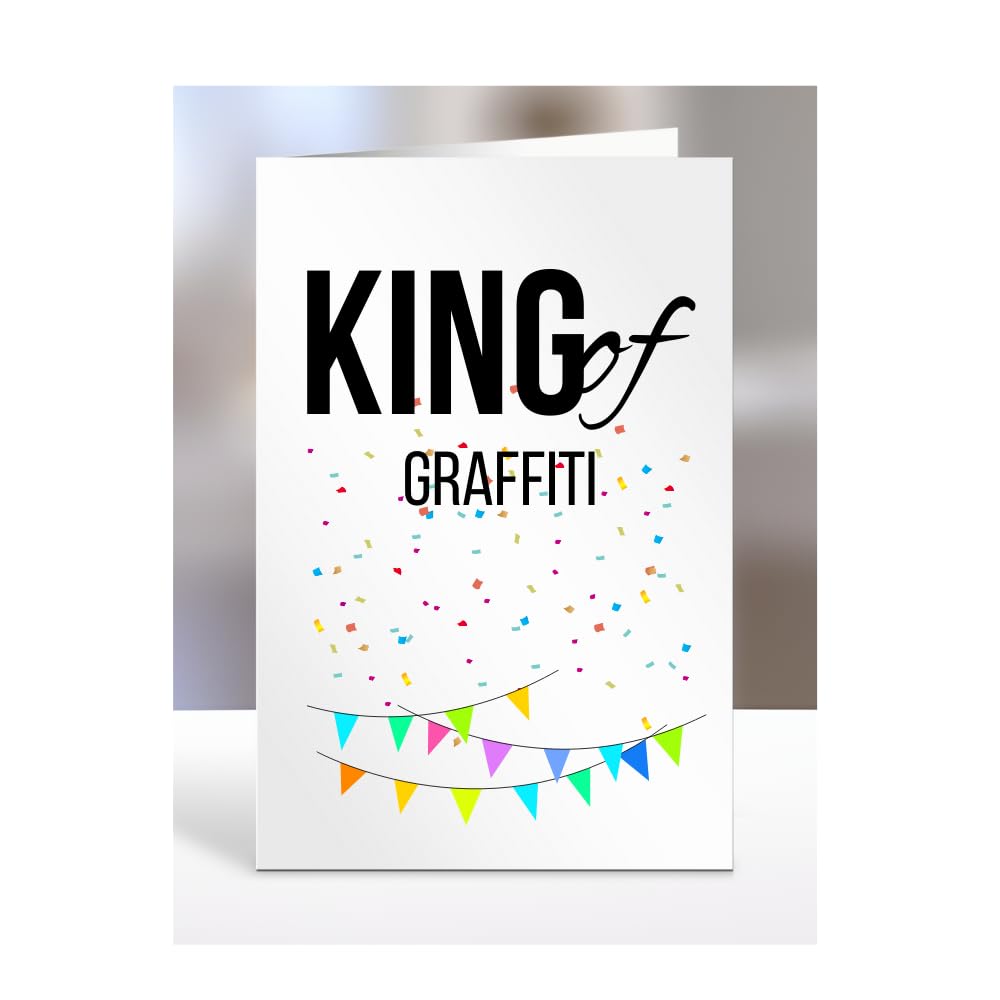 Funny, Joke, Card for Someone loves Graffiti, Birthday Gifts For Men, Male, Him, Man, Work, Colleagues, Presents for Christmas, King of, A5-240_109