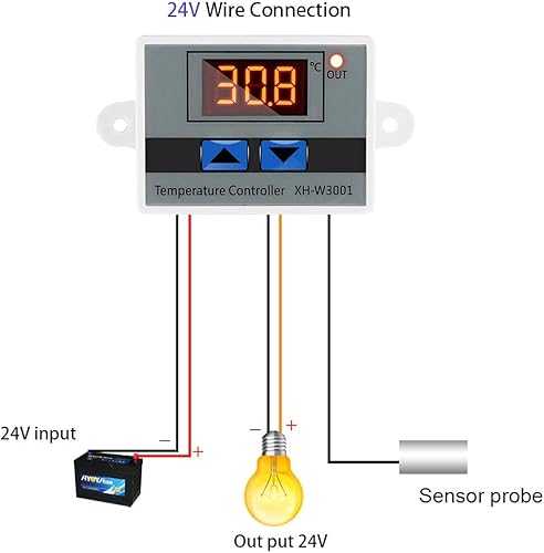 Miniatura 10 de XH-W3001 Mini interruptor de termostato con sonda de sensor impermeable, módulo de controlador de temperatura LED digital programable -50 a 110