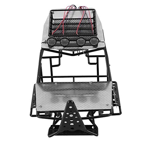 Drfeify RC Metal Frame Assembled with Guard Plate Roof Rack Lights Compatible with Axial Wraith AX90018 90020 1/10 RC Car