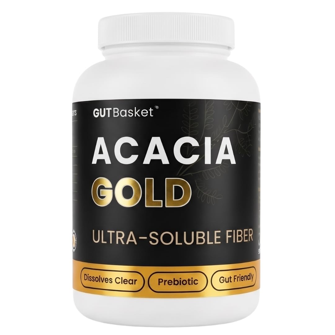 Gutbasket Acacia Gold – Premium Spray-Dried Acacia Fiber (Gum) | Ultra-Soluble Prebiotic for Gut Health & Easy Digestion | Dissolves Clear & Instantly | Vegan, Gluten-Free, Non-GMO | Unflavoured | 250g (50 Servings)-image-10