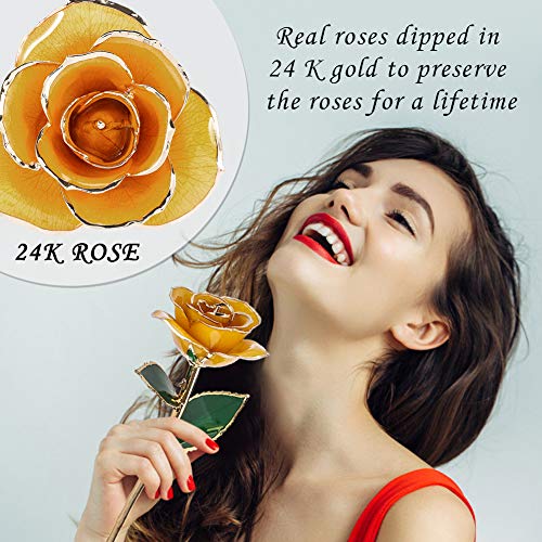 24K Gold Rose with Clear Display Stand - Image 3