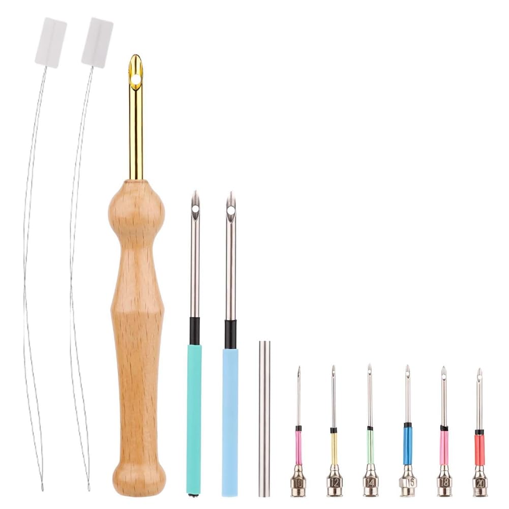 Remingtape Punch Needle Kit, Embroidery Punch Adjustable Needle Kit Punch Needle Kit For Embroidery Floss Stitching Beginner Easy Install Easy To Use