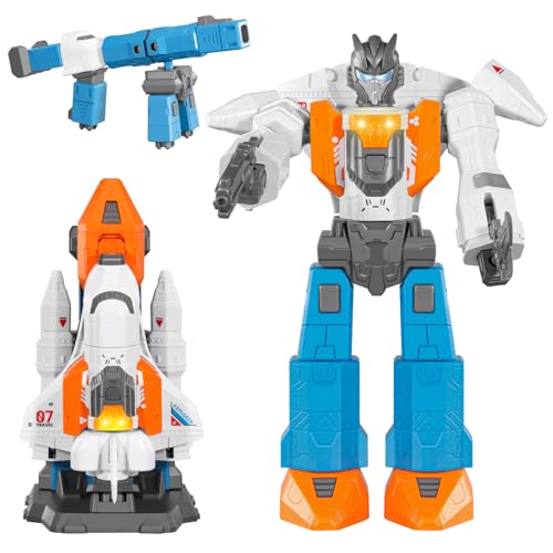 Miebely Magnetic Transform Robot Toy, 3 in 1 Large STEM Construction Transforming Toy for Toddlers, Kids Action Figure Robot for Boy and Girls,...