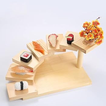 立体盛込 階段 5段 対面型　　　　　　鮨盛　台　　材質　檜 Amazon.co.jp: 寿司・刺身盛台 木製 階段盛器 立体盛込 段々 お