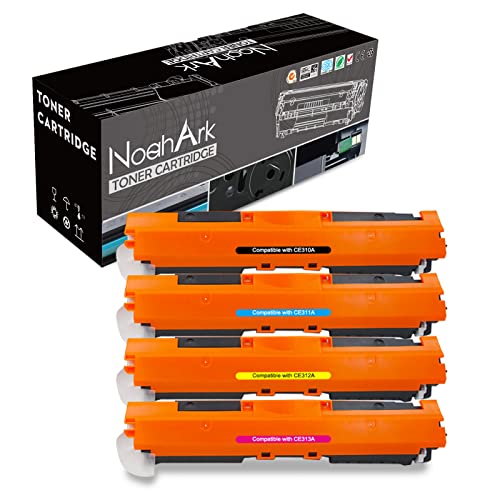 NoahArk Compatible for HP 126A(CE310A CE311A CE312A CE313A) Toner Cartridge Replacement for LaserJet CP1025 CP1025nw CP1020 M175a M175nw Pro 100 MFP M175a M175nw M275 TopShot M275a M275nw (BK/C/M/Y)